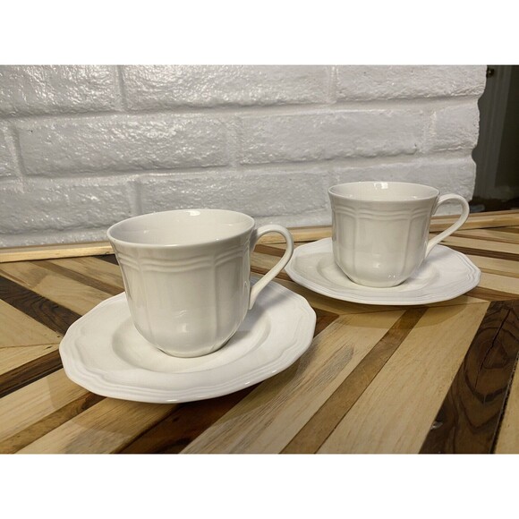 Mikasa Ultima + HK 400 Antique White, Set Of 2, 10 Oz Coffee, Tea Cups & Saucers - Picture 10 of 10